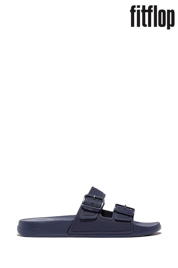 FitFlop Blue Iqushion Two-Bar Buckle Slides (D38778) | £40