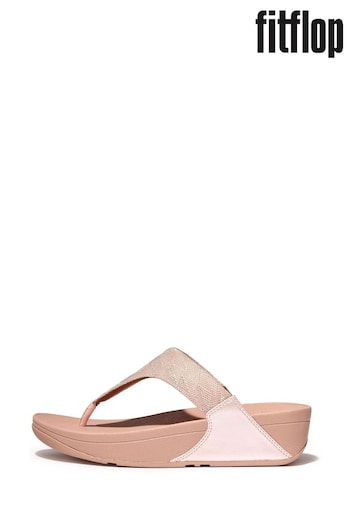 FitFlop Pink Lulu Glitz Toe-Post partner sandals (D38779) | £60