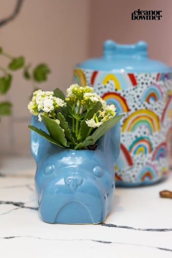 Eleanor Bowmer Light Blue Frank Dog Planter (D38808) | £15