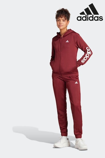 adidas Red Neutrals Sportswear Linear Tracksuit (D38853) | £60