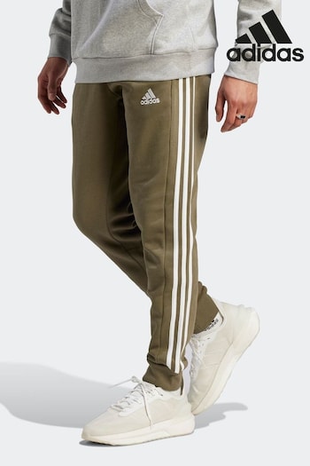 adidas hotels Green Sportswear Essentials Fleece 3-Stripes Tapered Cuff Joggers (D38929) | £38