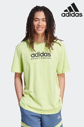 adidas Green Sportswear All SZN Graphic T-Shirt (D38972) | £28