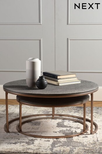 Grey Concrete Effect Nesting Coffee Table (D39122) | £375
