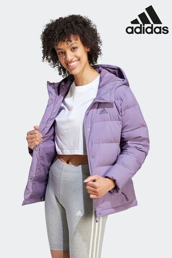 adidas Purple Sportswear Adult Helionic Hooded Down Jacket (D39131) | £160