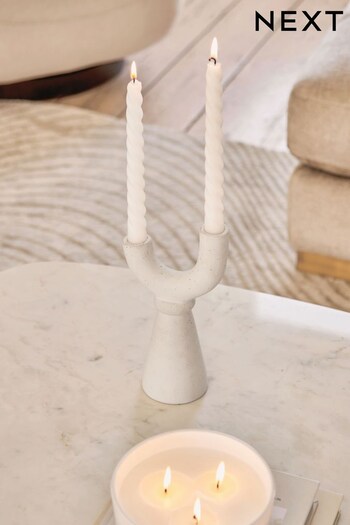 Natural Reactive Ceramic Taper Candlestick (D39195) | £16