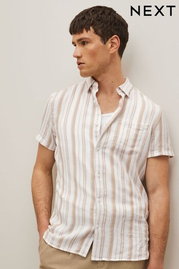 Neutral Lightweight Short Sleeve Stripe Shirt (D39226) | £32
