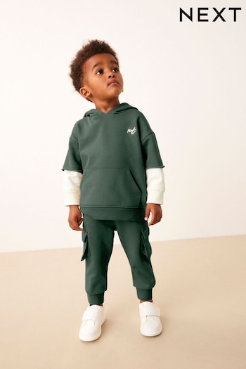 Dark Green Hoodie and Joggers Utility (3mths-7yrs) (D39326) | £20 - £24