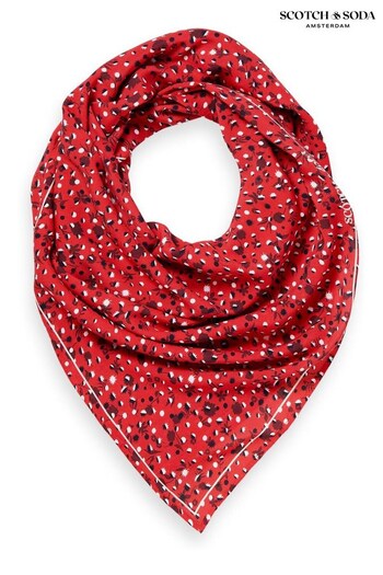 Scotch And Soda Red Printed Livaeco™ Modal Scarf (D39365) | £70