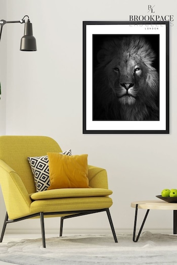 Brookpace Lascelles Black Lion Framed Wall Art (D39456) | £160