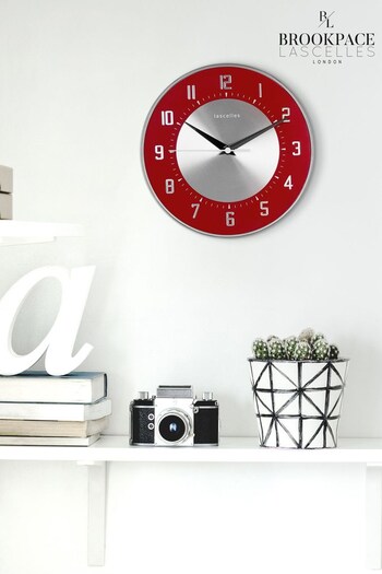 Brookpace Lascelles Red Funky Deco Clock (D39481) | £43