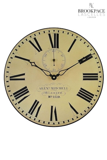 Brookpace Lascelles Black Station Wall Clock with Seconds Hand (D39483) | £34