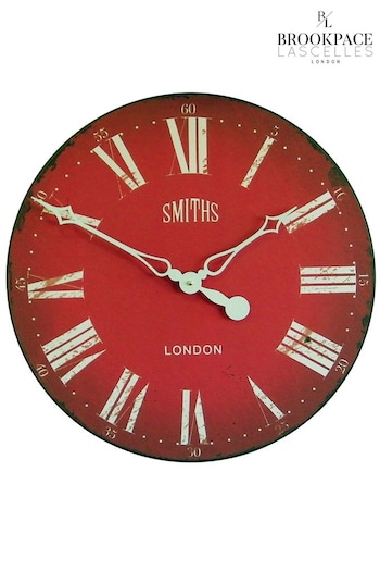 Brookpace Lascelles Red Large Smiths Clock with Red Dial (D39486) | £55