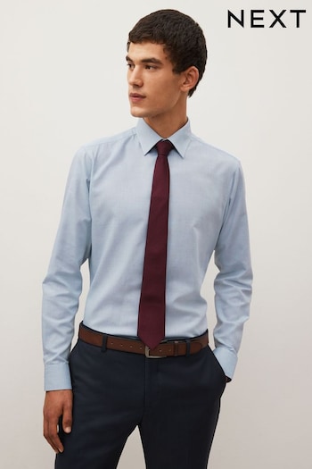 Blue/Navy Blue/Burgundy Red Slim Fit Single Cuff Shirt And Two Ties (D39590) | £42