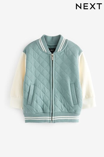 Sage Green Quilted Letterman Jacket (3mths-7yrs) (D39666) | £16 - £18