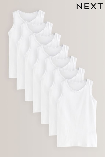 White Lace 7 Pack Vests (1.5-16yrs) (D39675) | £14.50 - £20