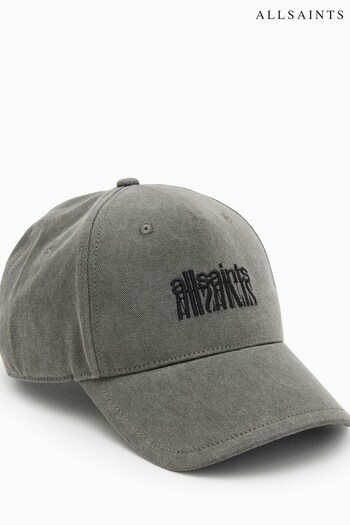 AllSaints Grey State Wax Baseball Cap (D39811) | £39