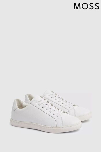 MOSS White Leather Trainers (D39842) | £55