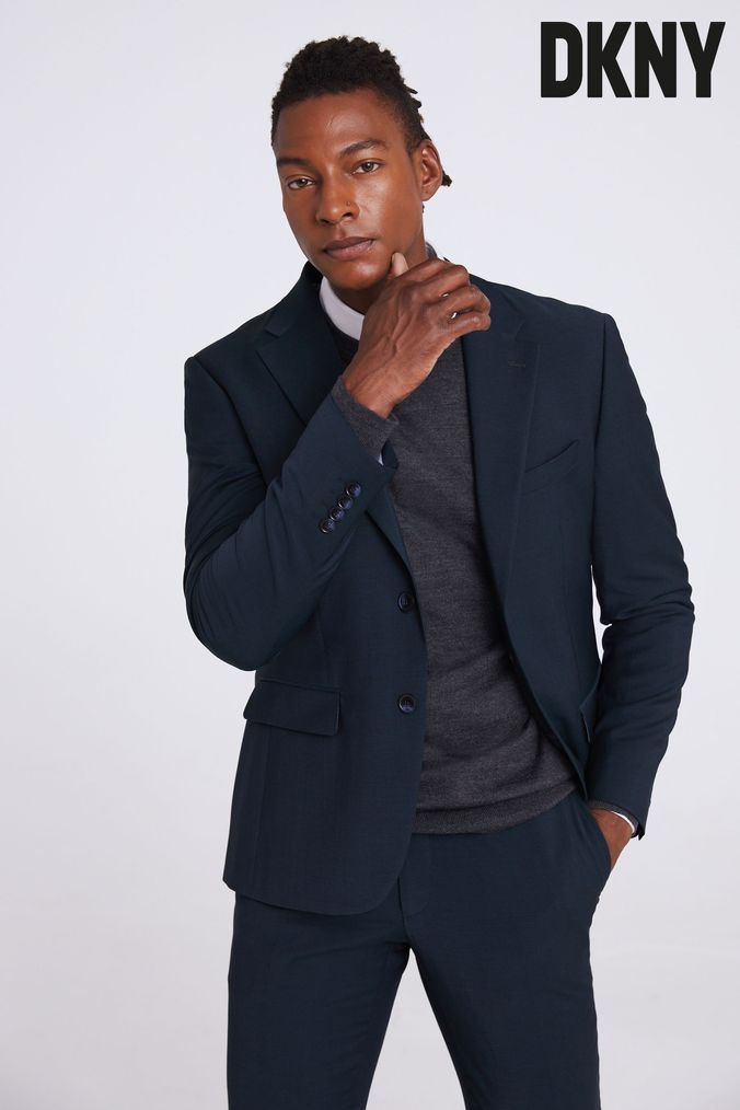 Dkny navy best sale suit