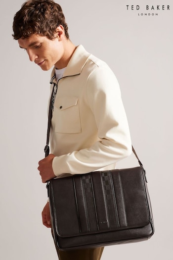 Ted Baker Brown Wayvon House Check PU Messenger Bag (D39979) | £95