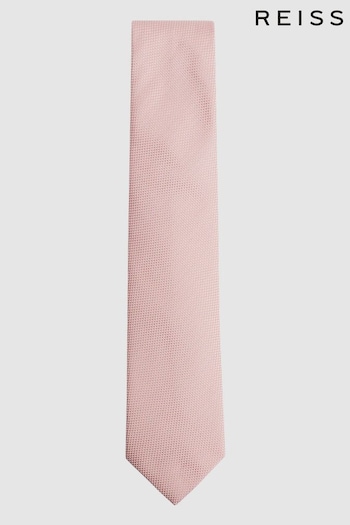 Reiss Soft Pink Ceremony Textured Silk Tie (D39987) | £48