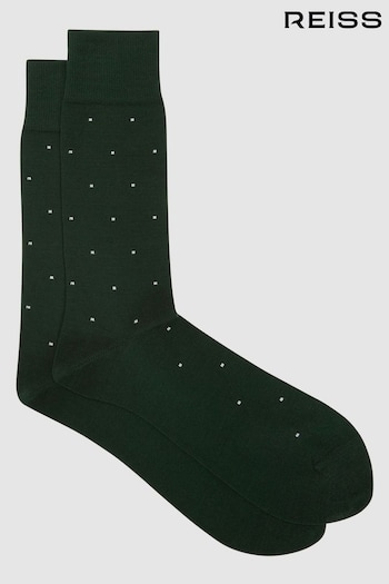 Reiss Bottle Green Mario Spot Polka Dot Socks (D39994) | £10