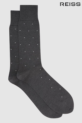 Reiss Charcoal Mario Spot Polka Dot Socks (D39995) | £10