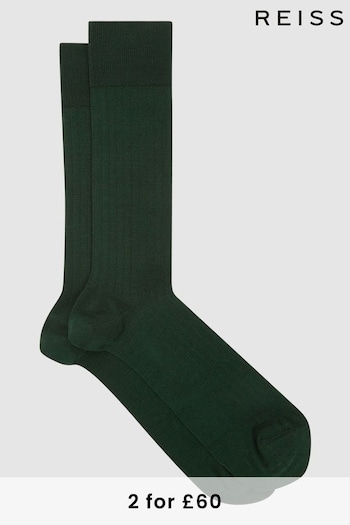 Reiss Bottle Green Fela Ribbed Socks (D39997) | £10