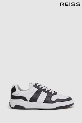 Reiss Black Arlo Low Top Leather Trainers (D40002) | £168