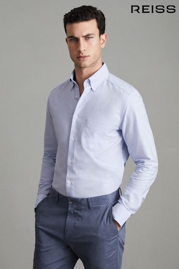 Reiss Soft Blue Greenwich Slim Fit Cotton Oxford Shirt (D40078) | £78