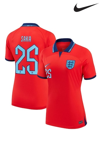 Nike Red Saka - 25 England Womens Away Stadium Football Shirt 2022 Womens (D40177) | £90