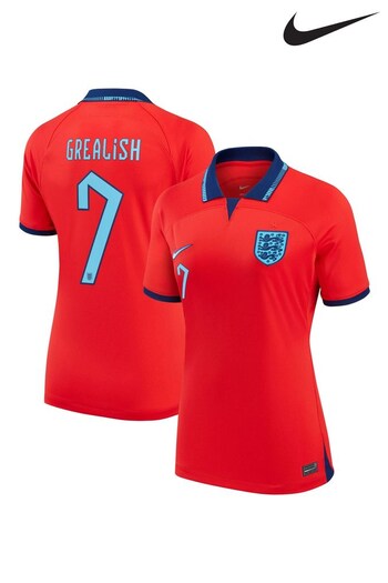 Nike Red Grealish - 7 England Womens Away Stadium Football Shirt 2022 Womens (D40211) | £90