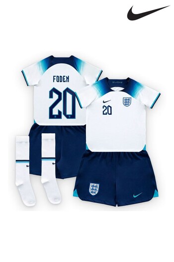 Nike White Foden - 20 Little Kids England Home Football Kit (D40217) | £70