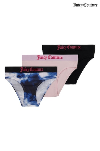 Juicy Couture Girls Blue Briefs 3 Pack (D40300) | £20 - £24