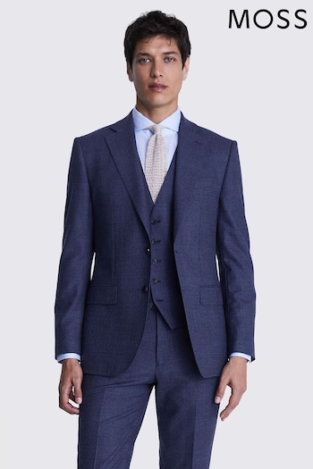 MOSS Blue Tailored Fit Check Jacket (D40325) | £189
