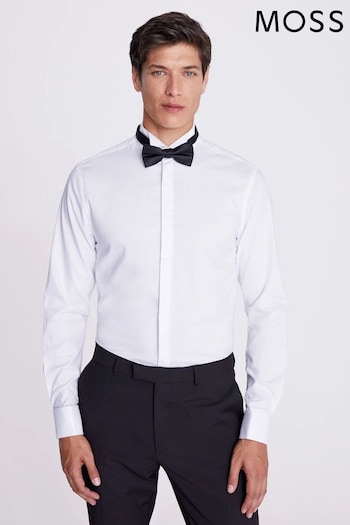 MOSS Slim Fit Wing Collar Concealed White Placket Dress long Shirt (D40364) | £40