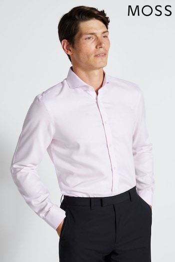 MOSS Slim Fit Navy Royal Oxford Non-Iron Shirt (D40379) | £50