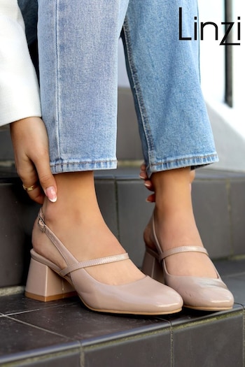 Linzi Pink Averie Closed Toe Shoes With Block Heel (D40455) | £30