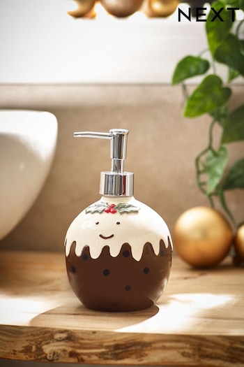 Brown Christmas Pudding Soap Dispenser (D40479) | £10