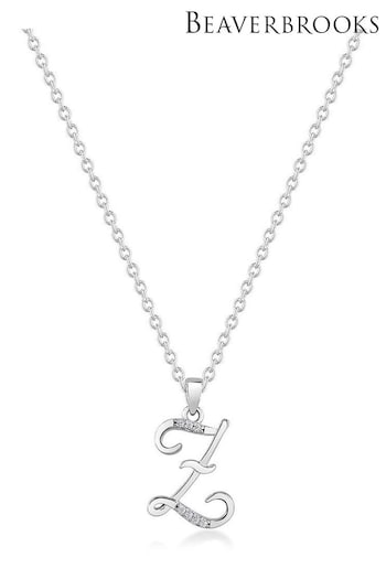 Beaverbrooks Sterling Silver Cubic Zirconia Initial Pendant (D40569) | £55