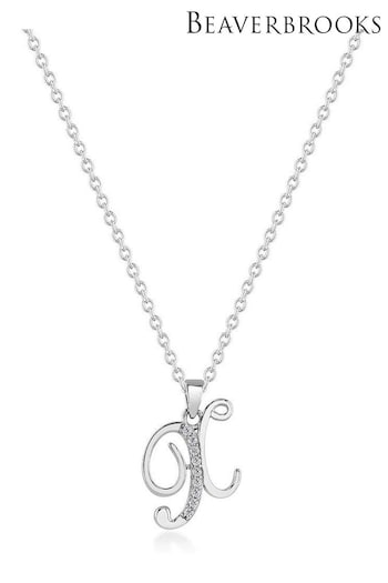 Beaverbrooks Sterling Silver Cubic Zirconia Initial Pendant (D40571) | £55