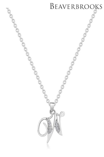 Beaverbrooks Sterling Silver Cubic Zirconia Initial Pendant (D40572) | £55