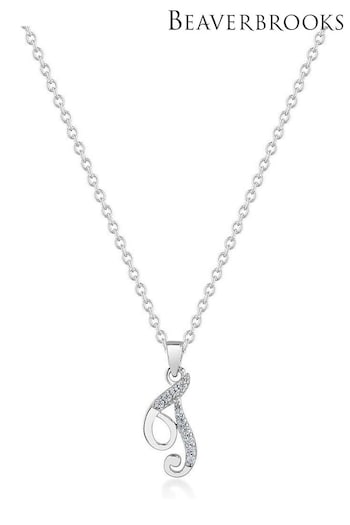 Beaverbrooks Sterling Silver Cubic Zirconia Initial Pendant (D40575) | £55