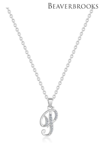 Beaverbrooks Sterling Silver Cubic Zirconia Initial Pendant (D40579) | £55