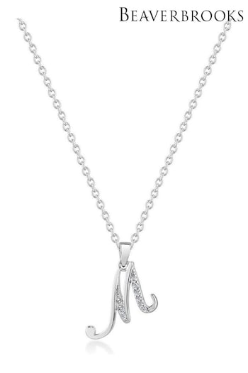 Beaverbrooks Sterling Silver Cubic Zirconia Initial Pendant (D40583) | £55