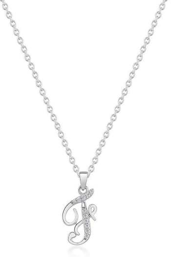 Beaverbrooks Sterling Silver Cubic Zirconia Initial Pendant (D40588) | £55