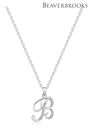 Beaverbrooks Sterling Silver Cubic Zirconia Initial Pendant (D40592) | £55