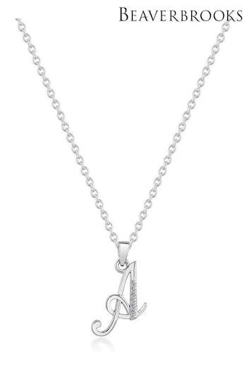 Beaverbrooks Sterling Silver Cubic Zirconia Initial Pendant (D40593) | £55