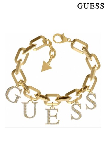 Guess Jewellery Ladies Gold Tone Crystal Harmony Bracelet (D40671) | £99