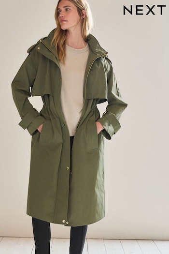 Khaki Green Lightweight Shower Resistant Parka Jacket (D40745) | £74