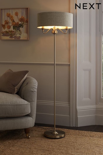 Brass Burford 3 Light Floor Lamp (D41037) | £125